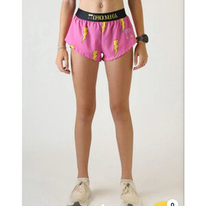 ChicknLegs Women XS Lightening Bolt 1.5" Split Running Shorts Athletic Novelty